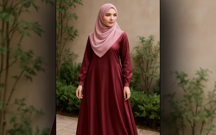 Gamis Burgundy Cocok dengan Jilbab Warna Apa? Ini Paduan yang Bikin Tampilan Makin Elegan